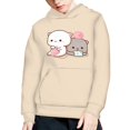 thumbnail image 5 of Xoenoiee Girls Pullover Hoodies Cartoon Cat Pattern, Hooded Sweatshirt with Front Pocket for Kids Workout Travel, Long Sleeve Sportwear for Fall Winter, L, 5 of 7