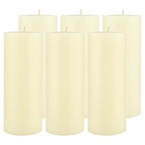 Stonebriar Unscented 3" x 8" 1-Wick Ivory Pillar Candles, 6 Pack