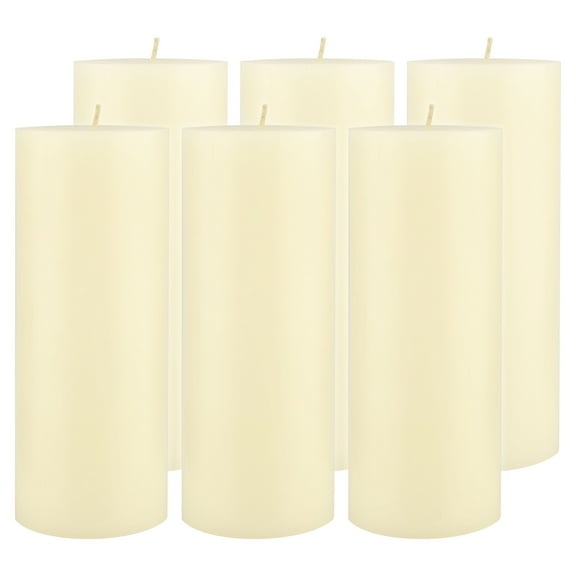 Stonebriar Unscented 3" x 8" 1-Wick Ivory Pillar Candles, 6 Pack