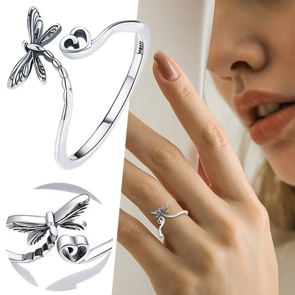 Fashion Rings for Women Sterling Silver Yarn Ring Adjustable Size Crochet Ring Beginner Knitting Crocheting Gift Crochet Tension Regulator Tool