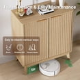 thumbnail image 4 of Fluted Sideboard Buffet Cabinet with Storage, Credenza Accent Cabinet for Living Room Entryway Dining Room, Console Table with Adjustable Shelves & Solid Wood Legs, Natural Oak, 4 of 7