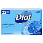 Dial Antibacterial Bar Soap, Spring Water, 4 Ounce, 22 Bars