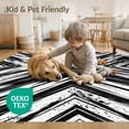 thumbnail image 4 of ODIKA 2'x3' Washable Doormat Non-Slip, Low Pile Motif Interlocking Diagonal Brushstroke Minimalist Abstract Splatter Refined for Entryway, Kitchen, Laundry Room, 4 of 7