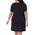 thumbnail image 3 of Agnes Orinda Women's Plus Size Nightgowns Short Sleeve Ruffle Mini Sleepwear Casual Lounge Sleepshirts Pajama Dress 1X Black, 3 of 6
