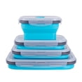 thumbnail image 1 of Contenedores de almacenamiento de alimentos Annaklin plegables, juego de 4 unidades, color azul, 1 of 1