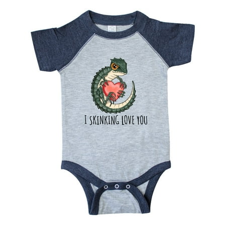 

Inktastic I Skinking Love You Cute Pun Crocodile Skink Lizard Gift Baby Boy or Baby Girl Bodysuit