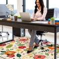 thumbnail image 5 of Office Chair Mat for Hardwood & Tile Floor,Boho Floral 36"x48" Office Computer Chair Mat for Rolling Chairs,Under Desk Non Slip Gaming Rug,Rubber Backing Large Low-Pile Carpet Protector Mat(Beige), 5 of 6