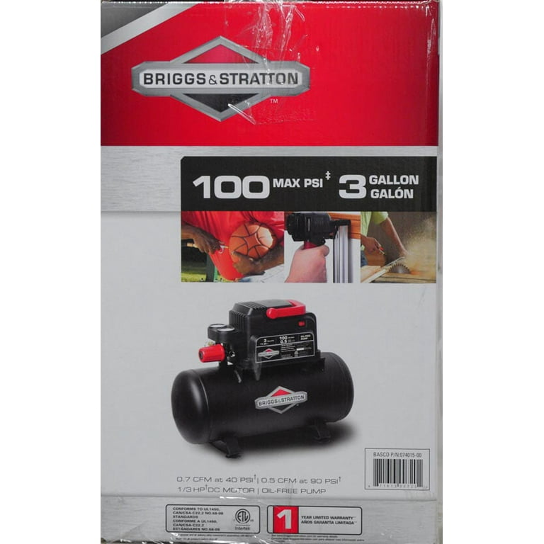 Briggs & Stratton 8 Gallon Hotdog Oil-free Air Compressor Briggs & Stratton 8 Gallon Hotdog Oil-free Air Compressor