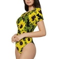thumbnail image 2 of Naloa Sunflowers In Vintage Women's Short-Sleeved Onesie, One-Piece Swimsuit for Parties, dates, clubs - Medium, 2 of 9