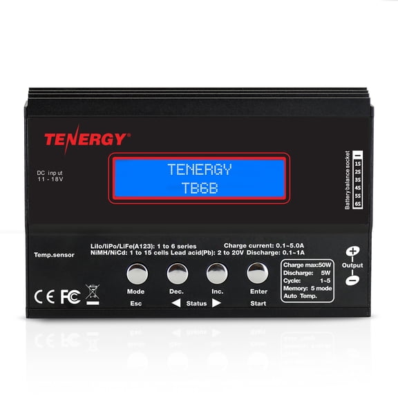 Tenergy TB6B Multifunctional Balance Charger for NiMH/NiCd/LiPo/Li-Fe Battery Packs