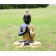 thumbnail image 3 of Buddha Statue for Home Decor or Outdoor, Gold, 13" Tall, 3 of 8