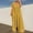 Yellow, variant on Women's Casual Long Sleeve Round Neck Jumpsuits Work Wide Leg Pants Club Party Loose Rompers Black S