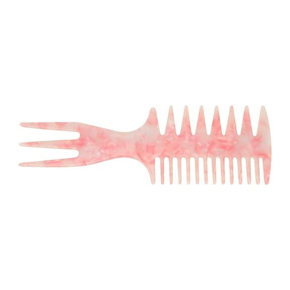 Unique Bargains 1 Pc 3 in 1 Fish Bone Hair Comb Pink White Acetate Sheet