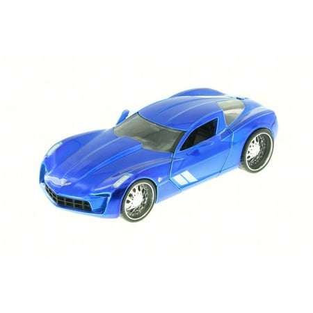 2009 Chevy Corvette Stingray Concept, Blue - JADA 97469YU - 1/24 Scale Diecast Model Toy Car (Brand New, but NOT IN