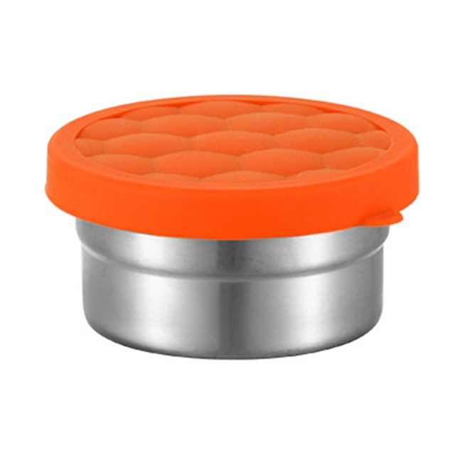 Visland Stainless Steel Snack Containers for Kids Leak Proof Toddler Food Container with Silicone Lids Stackable Metal Lunch Box for School And Daycare