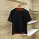 thumbnail image 3 of Camiseta de manga corta casual BC para hombre con cuello de doble capa y rosca de color contrastante simple de versión alta de verano, 3 of 4