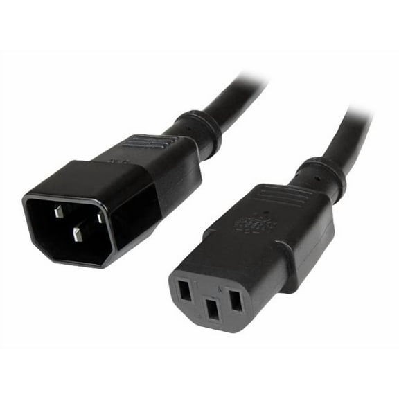 StarTech 6 ft Standard Computer Power Cord Extension C14 to C1 PXT100