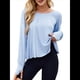 thumbnail image 2 of Top de Yoga Informal, Holgado, de Larga y Color Liso para Mujer, Suave y Transpirable. Azul XL, 2 of 10