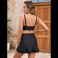 thumbnail image 4 of Traje de Baño de Cintura Alta para Mujer, Falda de Baño de Dos Piezas con Control de Abdomen, Conjunto de Bikini Retro 2025. Negro L, 4 of 8