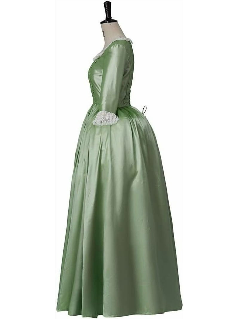 green colonial dress Historical fiction author's 18th-century gown at Colonial Williamsburg