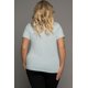 thumbnail image 1 of ABPHQTO Camiseta de talla grande con estampado floral de rayas verdes para mujer, 1 of 5