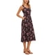 thumbnail image 4 of VESTIDO FLORAL SIN MANGAS REFINADO PARA MUJER, VESTIDO MIDI DE VERANO CON ESCOTE CUADRADO, VESTIDO FLUIDO CON BOLSILLOS XL, FLORES ROJAS Y MARRONES, 4 of 6