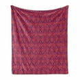 thumbnail image 1 of Fuchsia Soft Flannel Fleece Throw Blanket, Middle Eastern Inspired Print of Classic Fruit Pattern Oriental Design, Cozy Plush for Indoor and Outdoor Use, 50" x 70", Purple and Dark Pink, by Ambesonne, 1 of 6