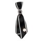 thumbnail image 1 of Corbata elegante con clip para mujer, estilo retro, decoración, lazo de seda, cinta blanco negro, 1 of 9