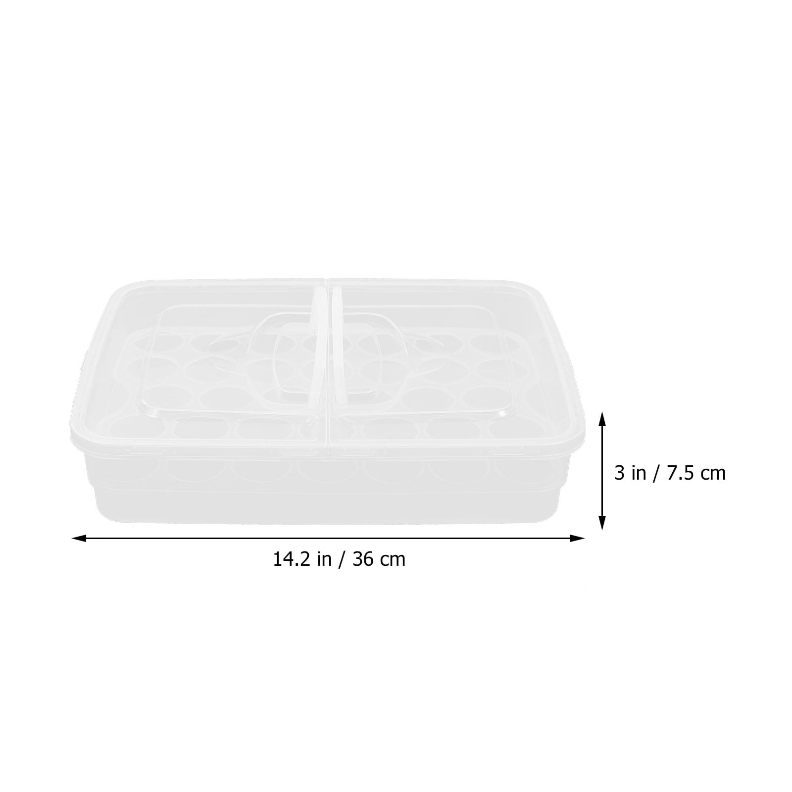 Raindrops Clear Plastic Storage Box with Lid, 34 Compartments Refrigerator Organizer for Eggs and Small Items
