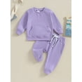 thumbnail image 2 of Bagilaanoe 2PCS Toddler Baby Girl Boy Pants Set Long Sleeve Sweatshirt Pullover Tops + Drawstring Sweatpants 3M 6M 12M 18M 24M 3T Kids Casual Sweatsuits, 2 of 8