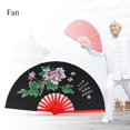 thumbnail image 4 of Toystoory Tai artes marciales Kung Fu bambú seda abanico mano derecha Wushu danza práctica entrenamiento (negro) Pescar, 4 of 6