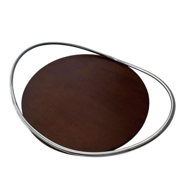 Bandeja para servir, bandeja organizadora para platos de servir, para tocador, restaurante, comedor. Plata y Madera