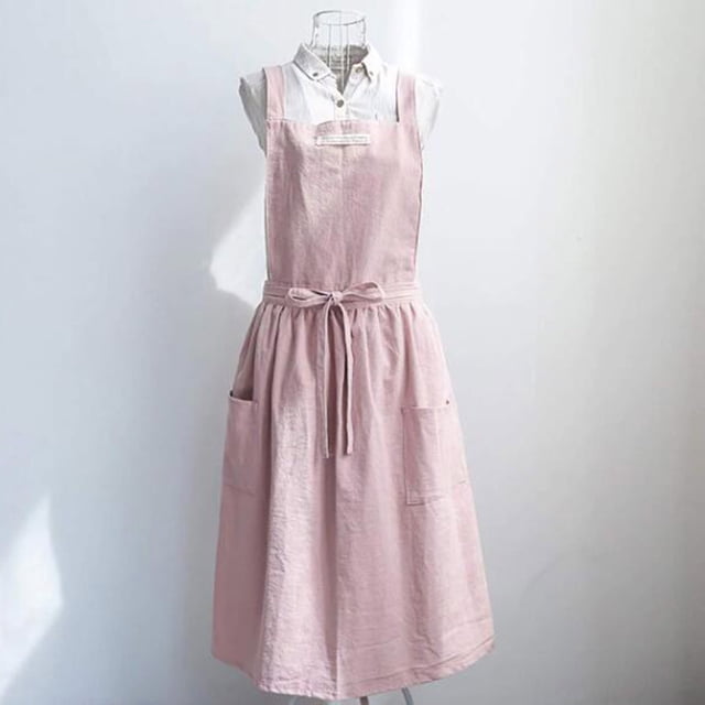 Ynlkorvg Apron Sleeve Home Kitchen Cotton Apron Suspender Pinafore For Cafe Florist