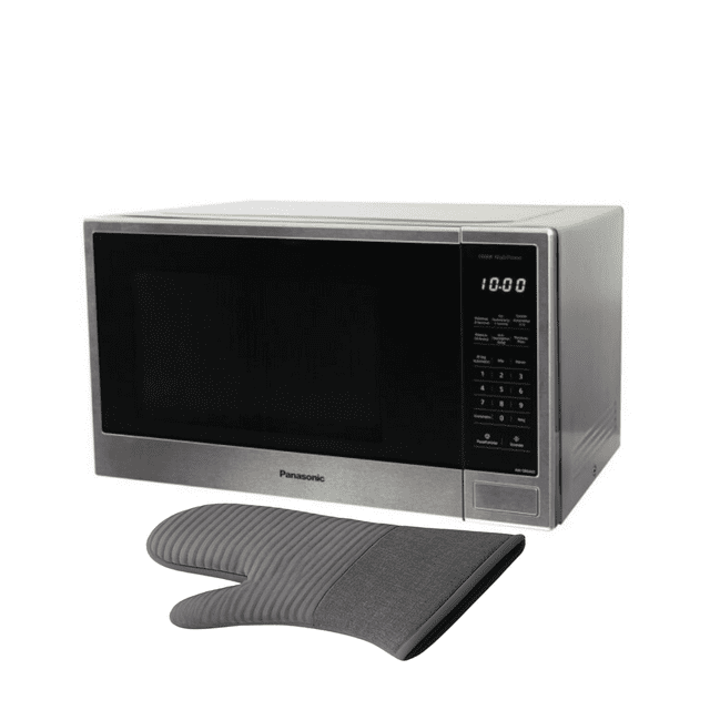 COMBO Microondas Panasonic NN-SB656BRUH de 36 Litros (1.3ft³ / 1100W) Color: Gris + Guante Cocina.