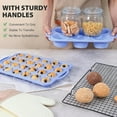 thumbnail image 4 of Mini Silicone Muffin Pan with Metal Frame, Non Stick Silicone Cupcake Pan with Handles 24 Cup, BPA Free Silicon Muffin Tin Tray Small for baking, egg bites, Cupcake Mold Grey, 4 of 10