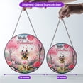 thumbnail image 5 of Hello Valentine’s Day German Shepherd Flower Crown Romantic Pink Floral Stained Glass Suncatcher Alsatian Dog Lover Gifts Window Hanging Sign Decor - 00031, 5 of 5