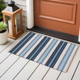 thumbnail image 4 of 2x3 Ft Entryway Area Rug, Blue Beige Striped Kitchen Rug Runner Washable Floor Mat, Modern Stripes Art Farmhouse Non Slip Indoor Door Mat Throw Carpet for Bathroom Living Room Bedroom, 4 of 8