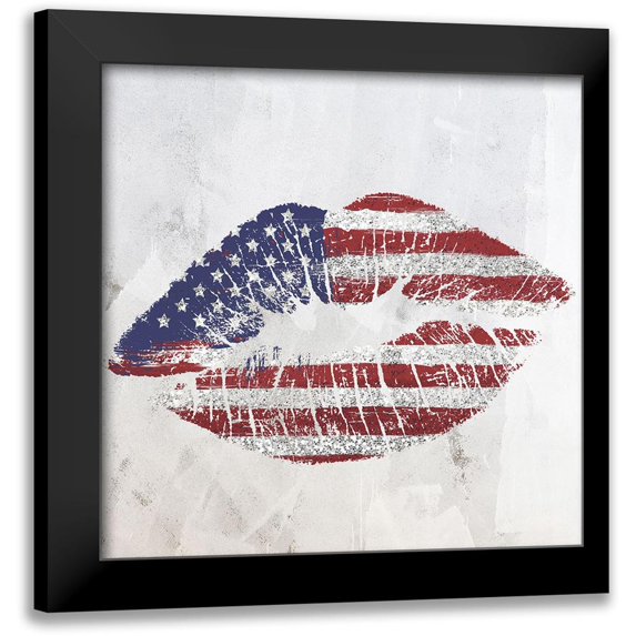 Sommers, Mindy 12x12 Black Modern Framed Museum Art Print Titled - American Kiss