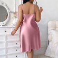 thumbnail image 4 of AHMOMEI Women's Plus Size Satin Nightgown, Cowl Neck Spaghetti Strap Sleep Dress, Silky Loungewear for Home and Sleep Pink XXXL, 4 of 4