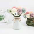 thumbnail image 6 of 10Pcs Artificial Chrysanthemum Flowers Faux Mums Ball Flowers Bulk Bridesmaid Bouquets for Home Garden Office Coffee Shop Decor, Light Green, 6 of 10