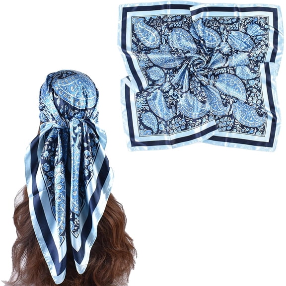 CAILDANL 35 Inches Silk Head Scarf-Satin Hair Scarves Silk Bandana Scarf Headscarf Silk for Women's Fashion Scarves