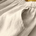 thumbnail image 3 of Women's Loose Elastic Waist Cotton Linen Skirts Embroidery Floral A-Line Flowy Summer Casual Skirt Beige L, 3 of 9