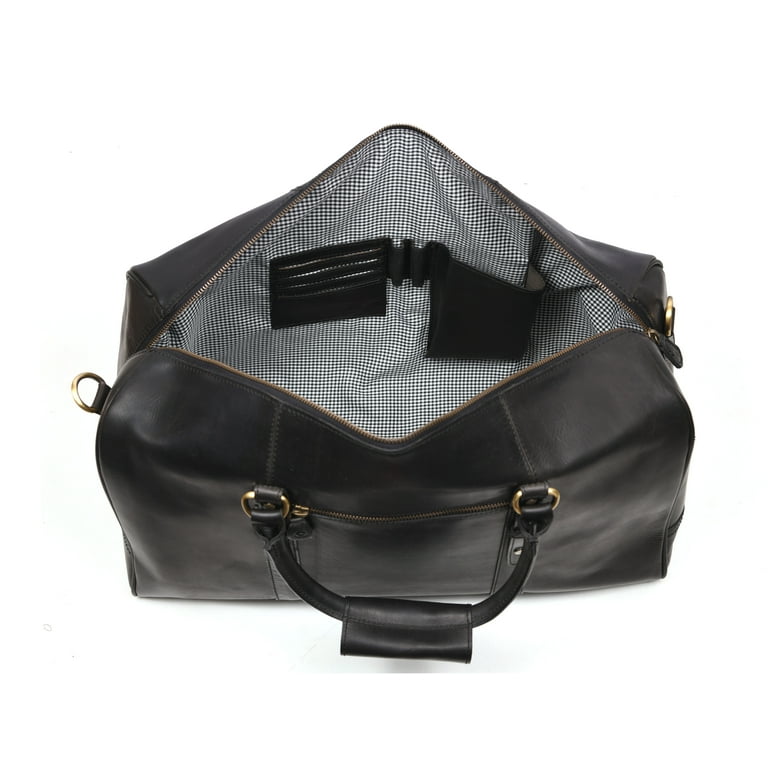 Aaron Leather Goods Unisex Genuine Leather Travel Duffle Bag Raven Black - Walmart.com Aaron Leather Goods Unisex Genuine Leather Travel Duffle Bag Raven Black - Walmart.com