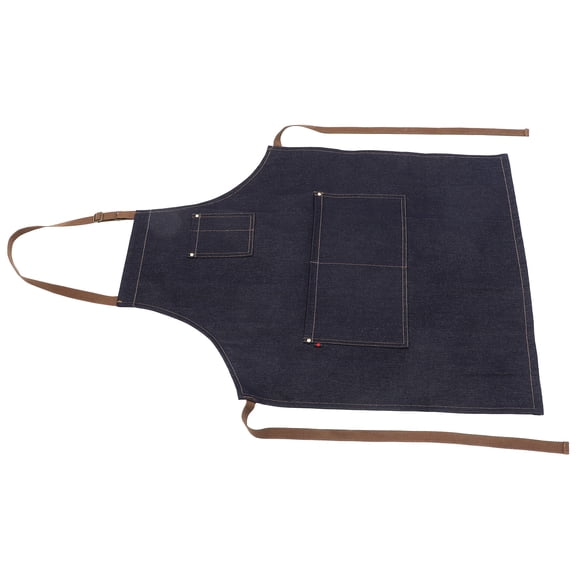 LOLIPPYY 1Pc Adjustable Black Hairstylist Apron Made of Strong Denim Fabric with Multiple Pockets