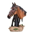 thumbnail image 2 of CoudarTitie Horse Head Statue Decor Gift Animal Sculpture for Anniversary Business Table Brown, 2 of 8