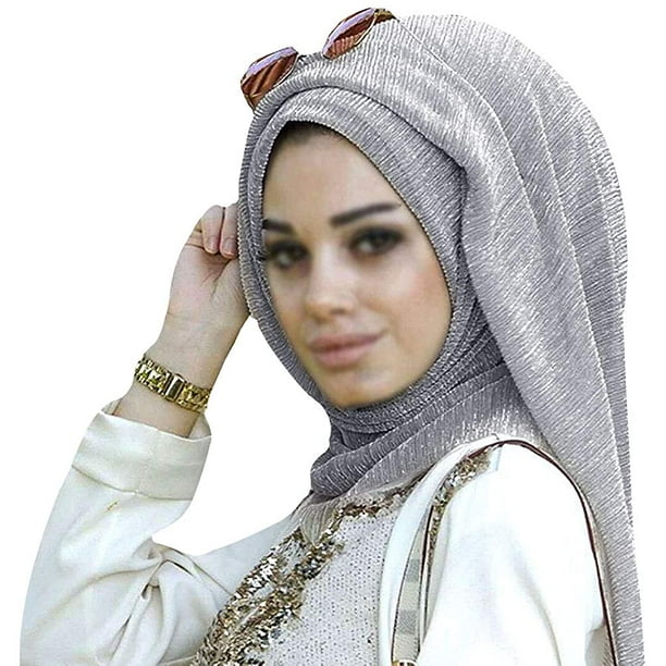 Adela Women Lightweight Scarf Muslim Turban Hijab Cap Long Scarf Wrap Shawl