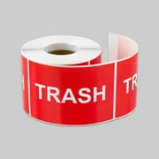 TUCO DEALS Trash Stickers ( 3 x 2 inch, 300 Stickers per Roll, Red ) for Disposal and Trash