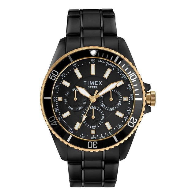 Timex TW2T59100 Montre Bracelet en Acier Inoxydable Noir pour Hommes