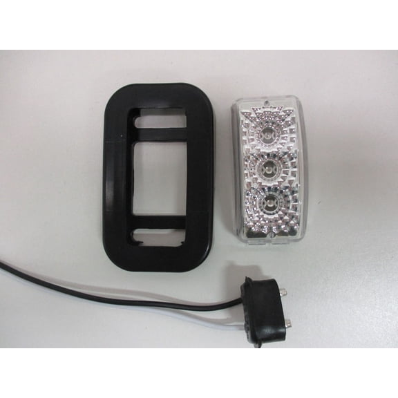 Clear Red 3 LED 2.5" Truck Trailer RV Clearance Side Marker Light /Grommet Mount