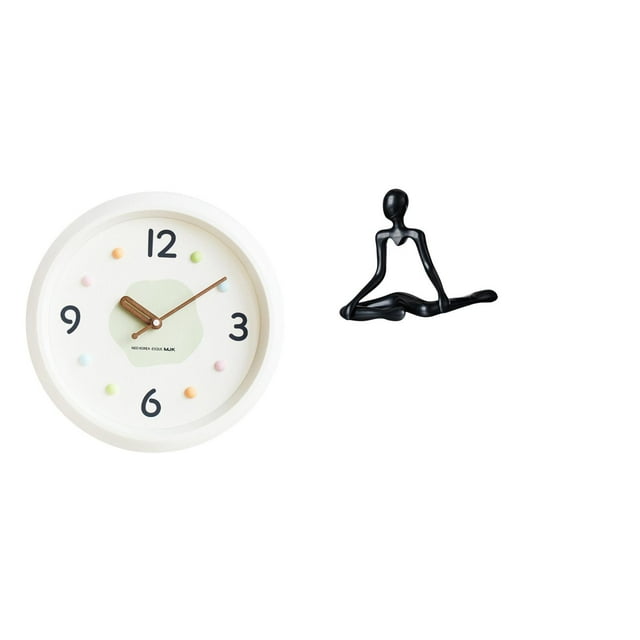 Reloj de pared,Reloj de pared decorativo,moderno y elegante.,Reloj de pared redondo silencioso y sin tictac,regalo,Figura de escritorio,Escultura abstracta de pensador para decoración de